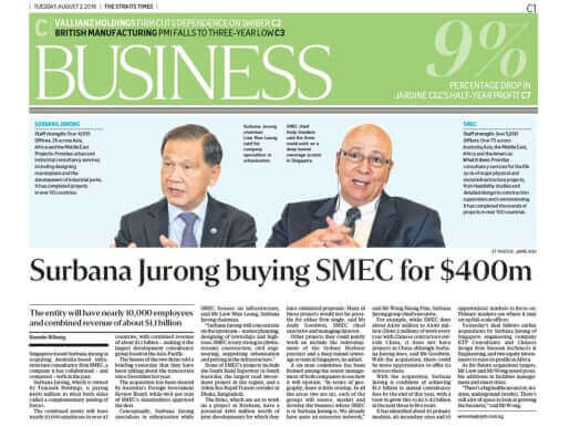 Surbana Jurong buying SMEC