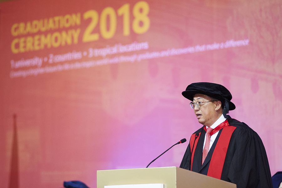 SJ GCEO Wong Heang Fine at James Cook graduation ceremony 2018 speech